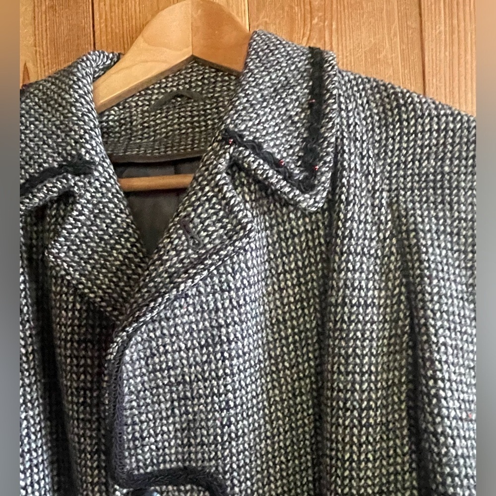 Harris Tweed Handwoven 100% Pure Scottish Wool 1950s Overcoat - Picture 3 of 5